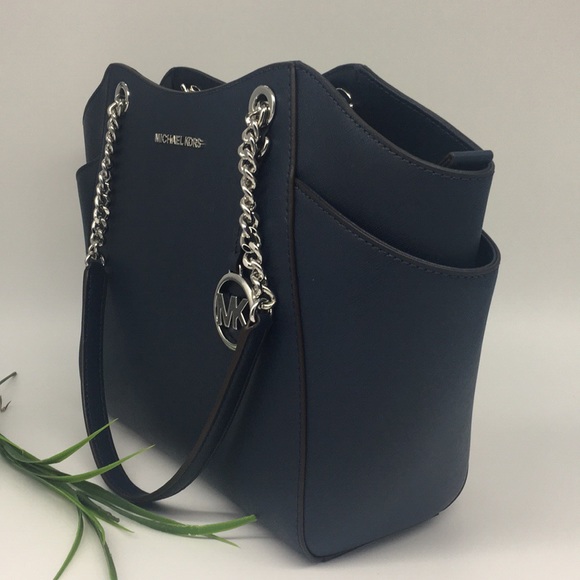 michael kors lg chain shldr tote leather